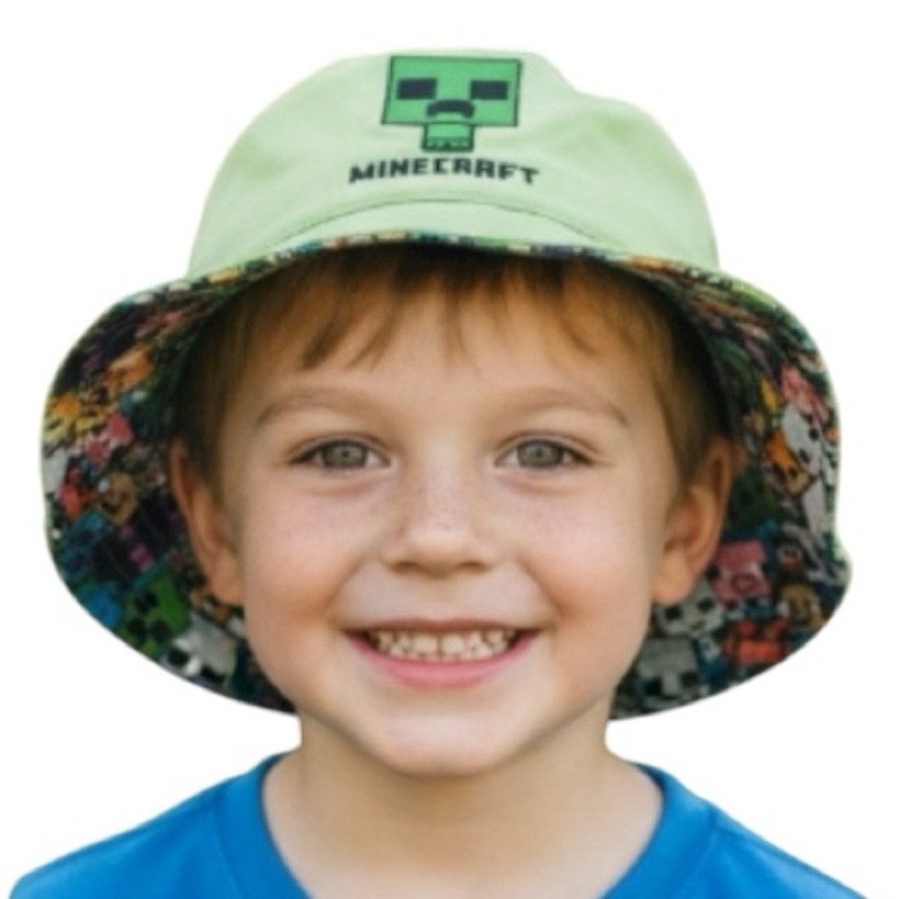 Minecraft Reversible Bucket Hat, Unisex, Cotton, NWOT, Youth Sz OS, Novelty - Picture 4 of 12
